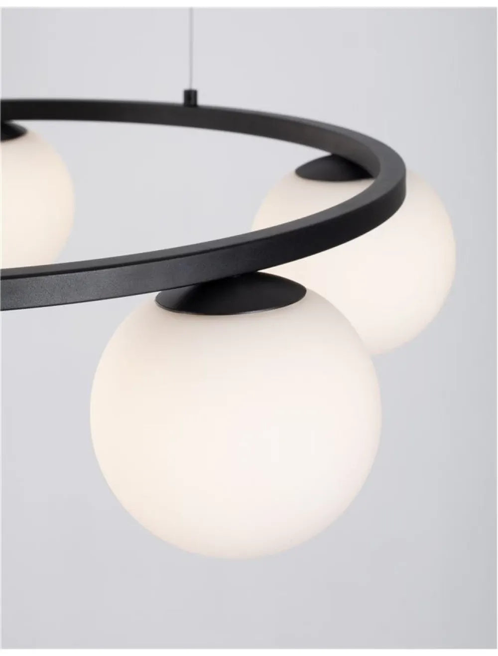 Lustra structura din Metal Negru si abajur din Sticla Alb H155xL50cm IP20 35W 2803lm 3200k JOLINE
