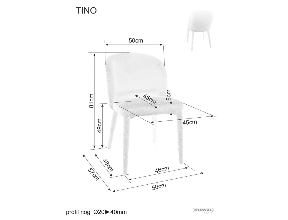 Set 2 scaune tapitat cu Stofa Gri deschis Hx81Lx50xA57cm Tino