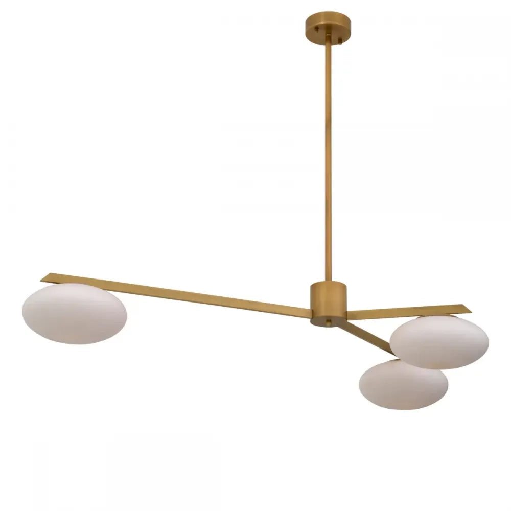 Candelabru din Metal Alama atichizata si Sticla Alb H38xL141cm Evergreen S Eichholtz