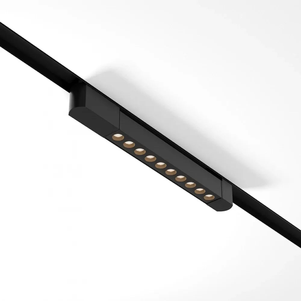 Spot dreptunghiular pentru sina Unity din Aluminiu Negru H4.6xL38.2cm IP 20 10W 760lm 4000k Points Rot