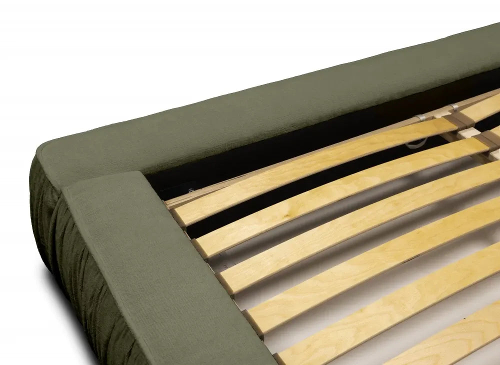 Pat 180x200cm tapitat cu Chenille Verde Naomi