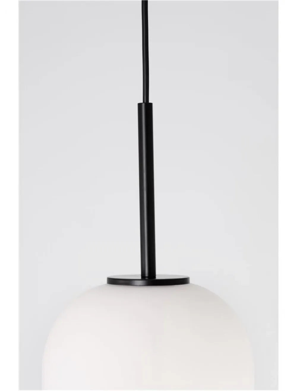 Pendul structura din Metal Negru si abajur din Sticla Alb H120xL18.5cm IP20 LATO