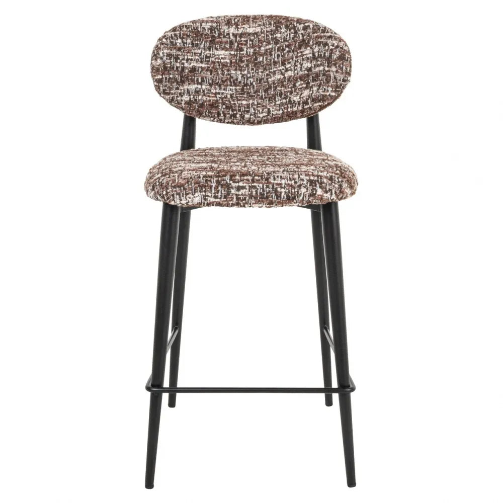 Scaun de insula din Stofa Maro si Metal Negru L46xH95cm Dantes Richmond interiors