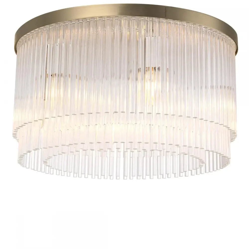 Plafoniera din Metal Alama si Sticla Transparent H25xD45cm Hector Eichholtz