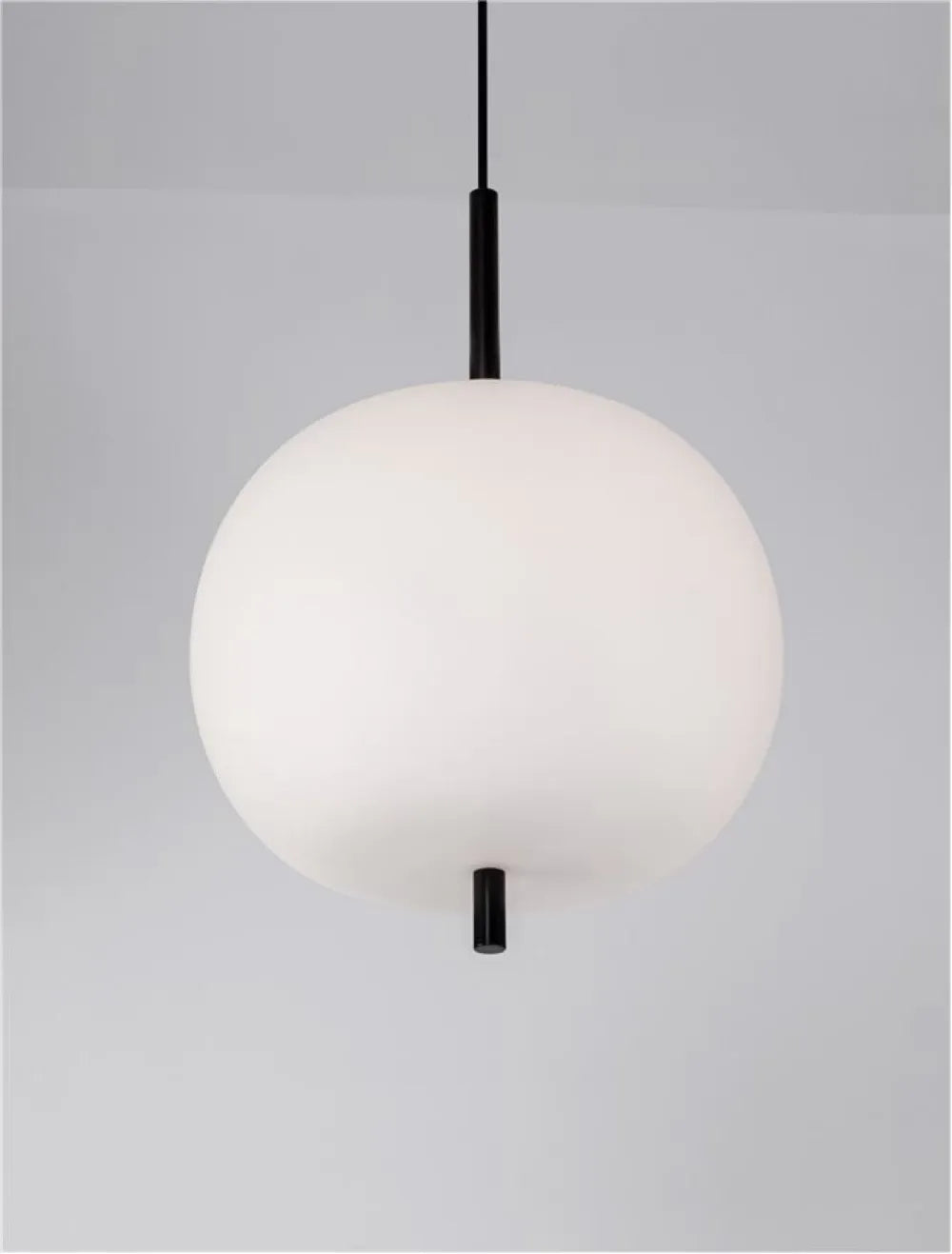 Pendul structura din Metal Negru si abajur din Sticla Alb H120xL30cm IP20 LATO