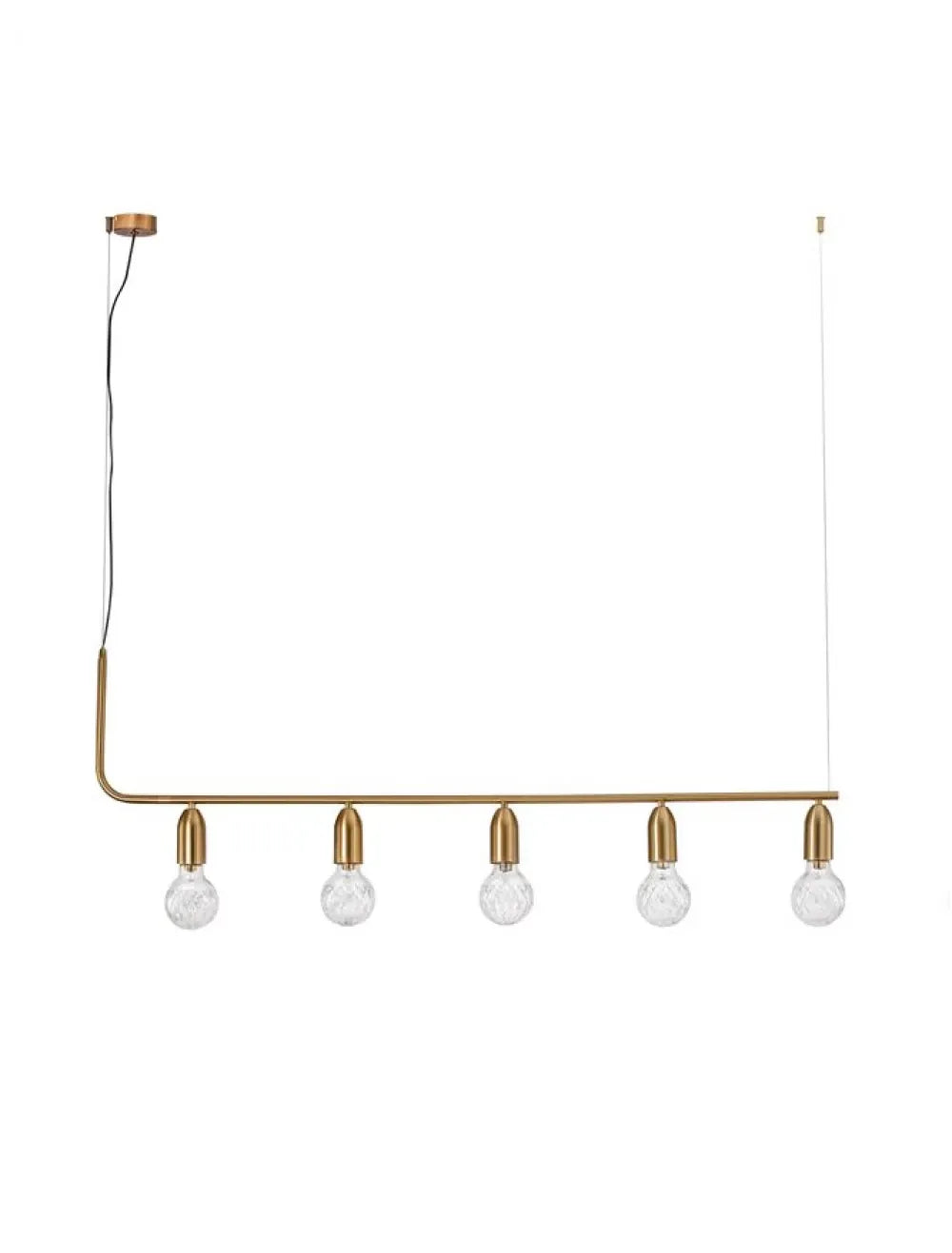 Lustra structura din Metal Alama si abajur din Sticla Transparent H120xL128cm IP20 VEDA