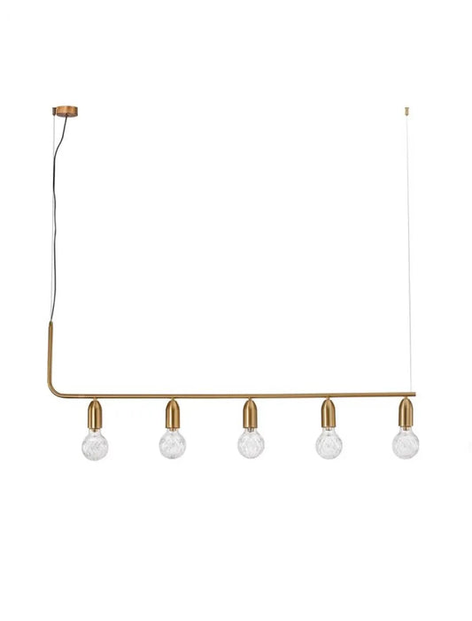 Lustra structura din Metal Alama si abajur din Sticla Transparent H120xL128cm IP20 VEDA