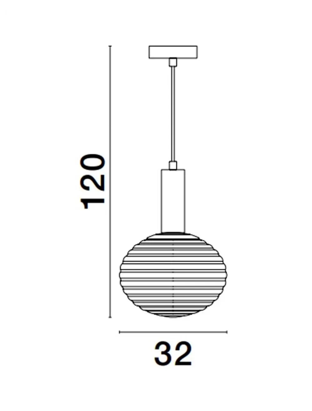 Pendul structura din Metal Auriu si abajur din Sticla Alb H120xL32cm IP20 ALLEN