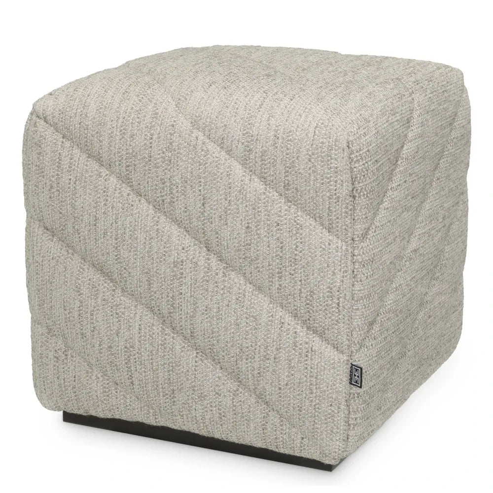 Taburet tapitat cu Stofa Gri deschis L45xA45xH46.5cm Avellino Eichholtz