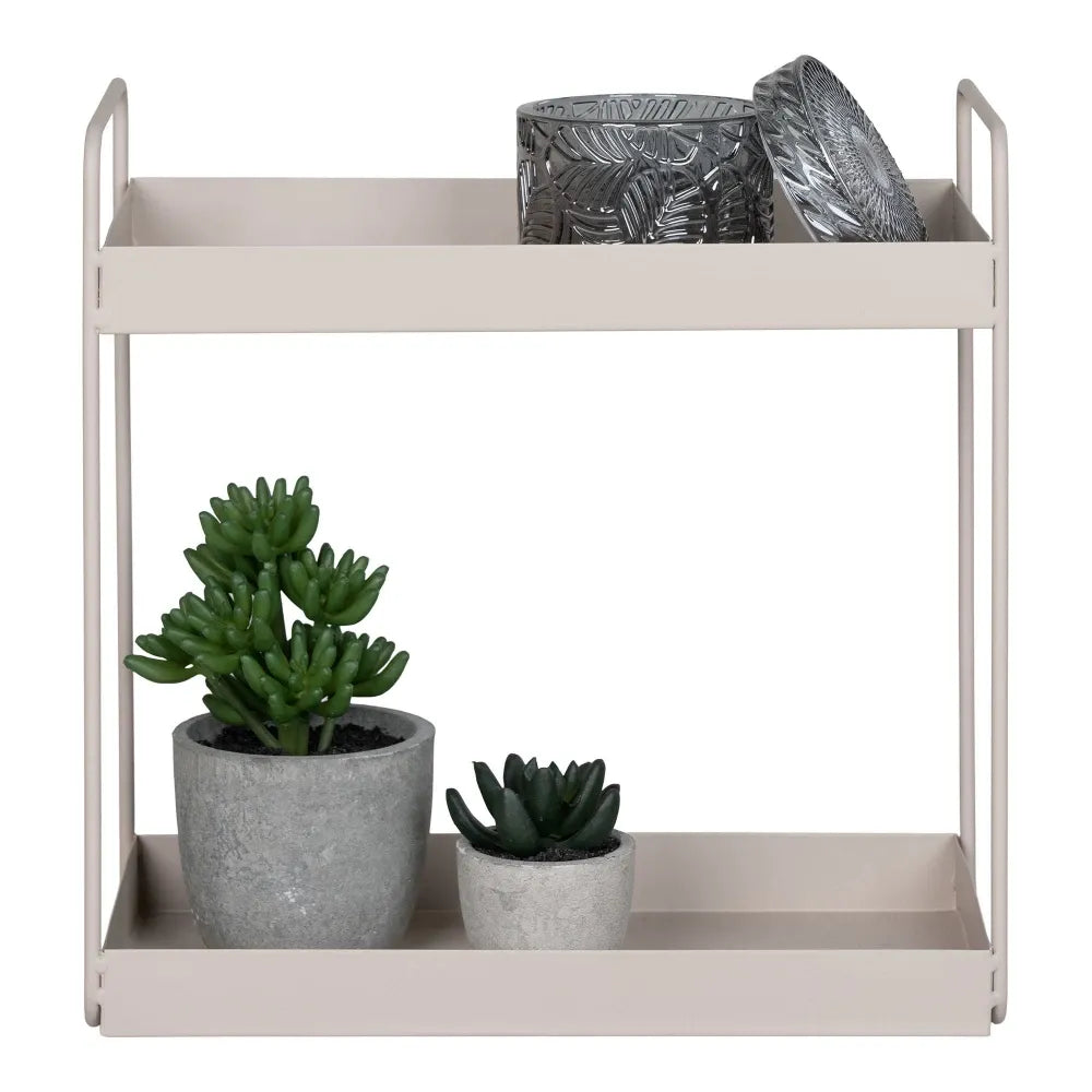 Etajera cu 2 rafturi din Metal Bej L30xH31cm Rabo