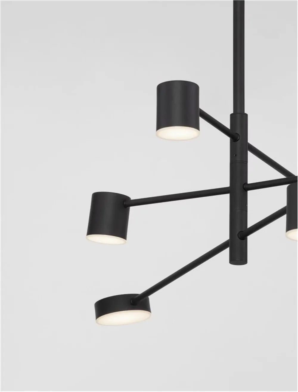 Candelabru structura din Aluminiu Negru si abajur din Acrilic Alb H95xL100cm IP20 28W 594lm 3000k NORDIK