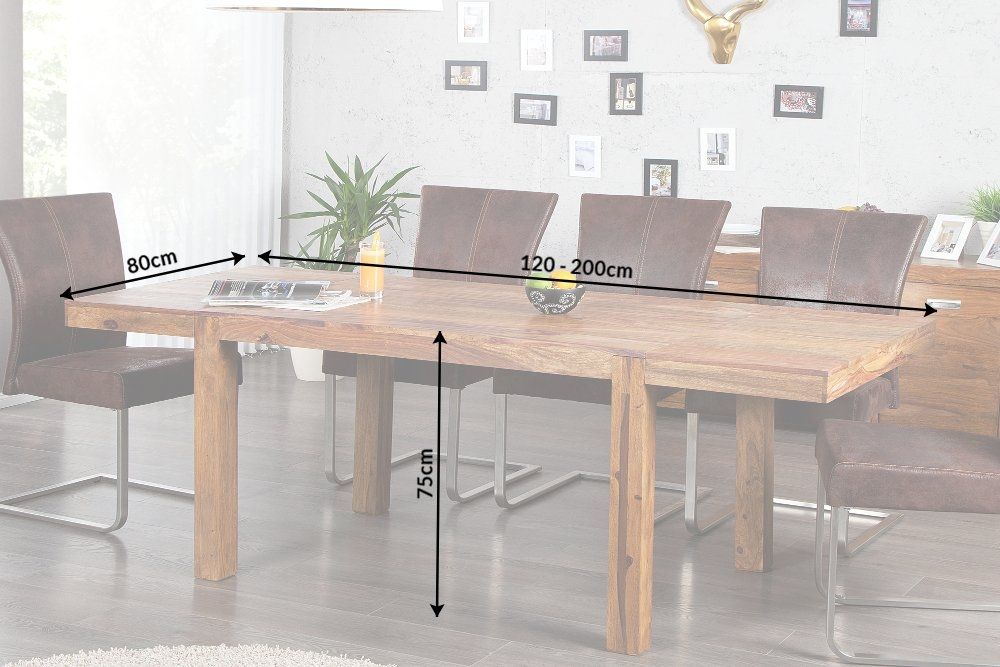 Masa extensibila dreptunghiulara din Lemn de palisandru Maro de 6-8 persoane L120/200x80cm Lagos