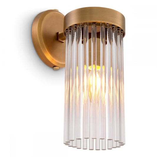 Aplica de perete din Metal Alama si Sticla Transparent H30xL12cm Carnero Eichholtz