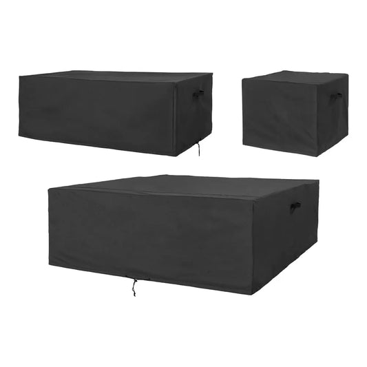 Set 3 huse de protectie pentru mobilier de exterior din Poliester Negru Luxury Cover