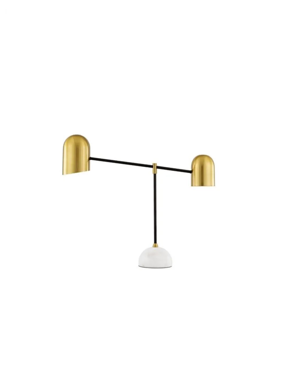 Veioza structura din Marmura Alb si abajur din Metal Negru/Auriu H55xL65cm IP20 NELA
