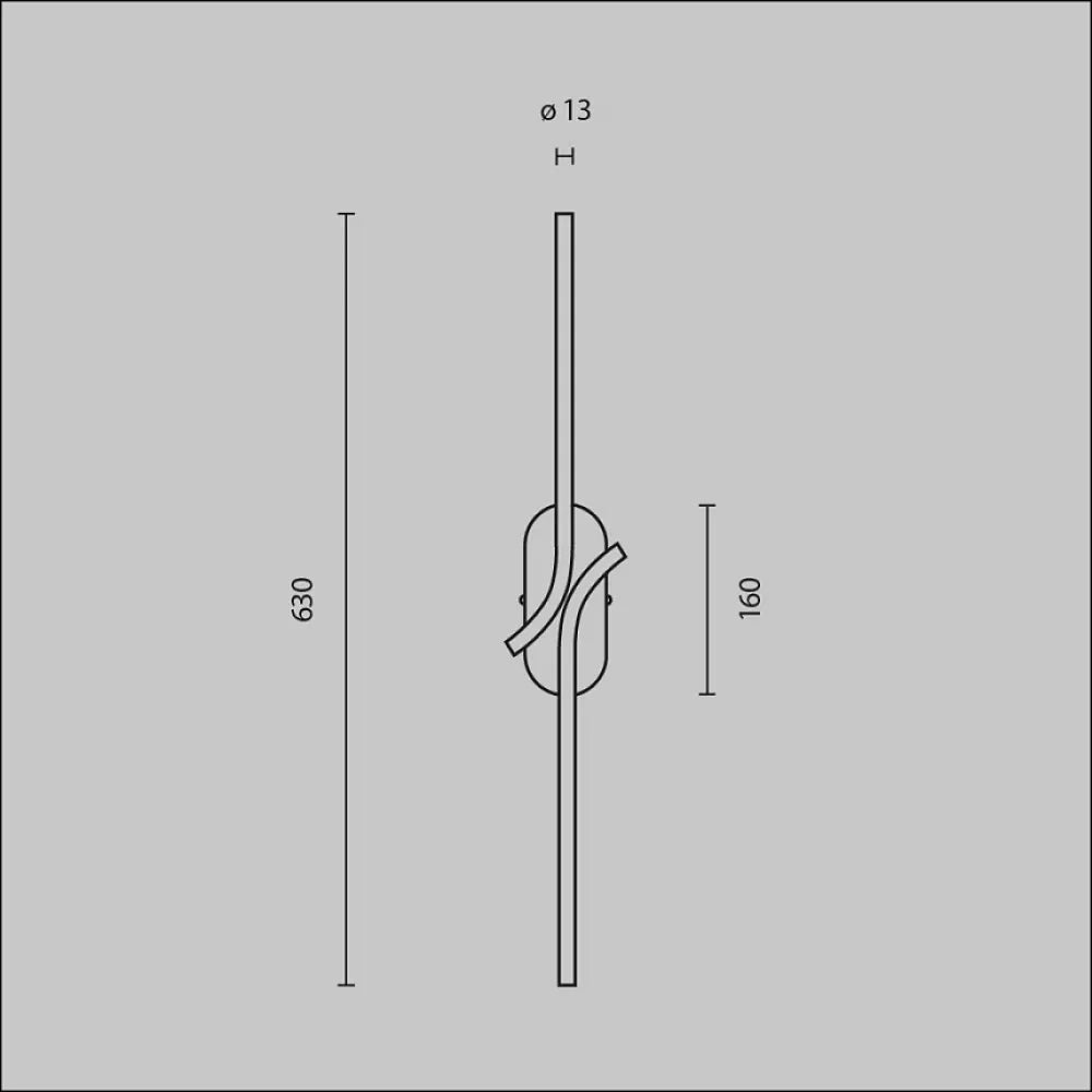 Aplica de perete din Metal Alama si Marmura Gri H63xL10cm IP20 6W 3000K Renaissance