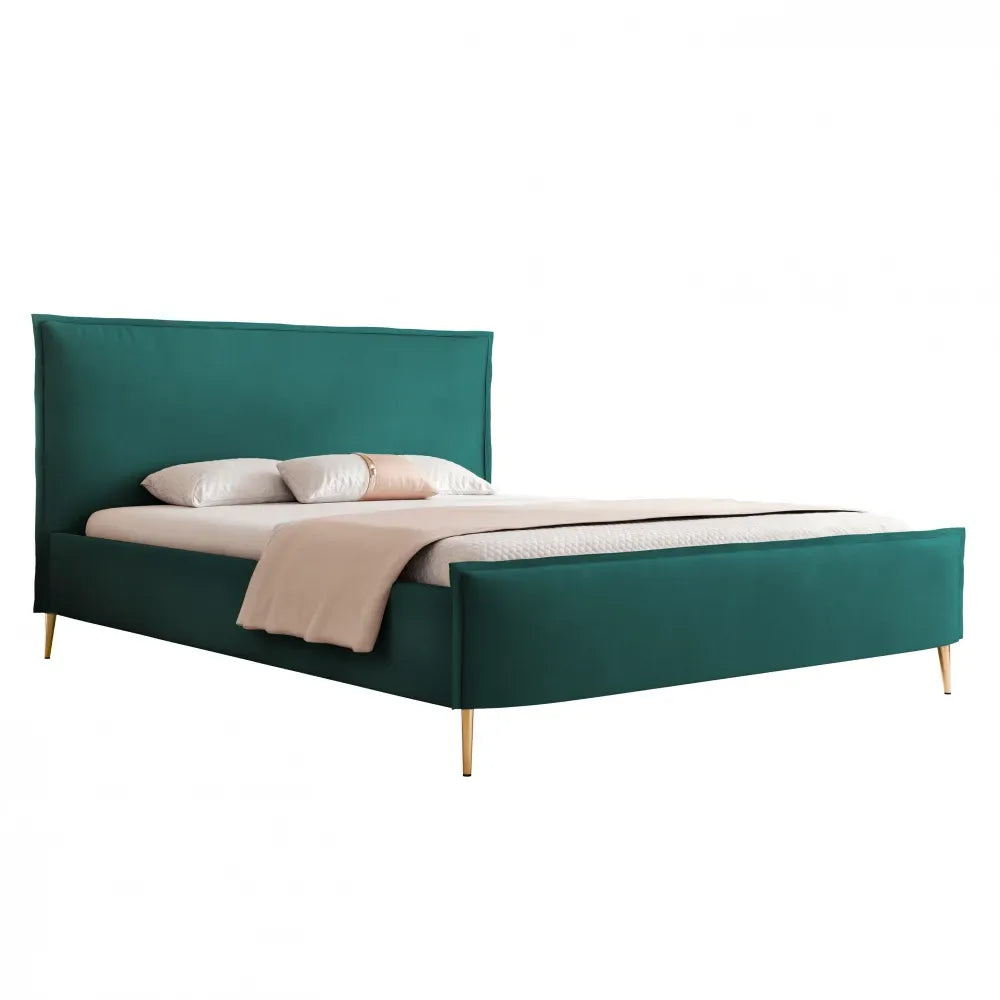 Pat 120 x 200 tapitat cu Catifea Dream velvet Verde smarald Talo