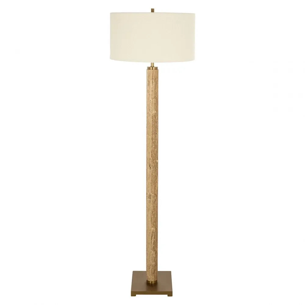 Lampa de podea din Metal Maro si Textil Alb H166xD50cm Lorén Richmond Interiors