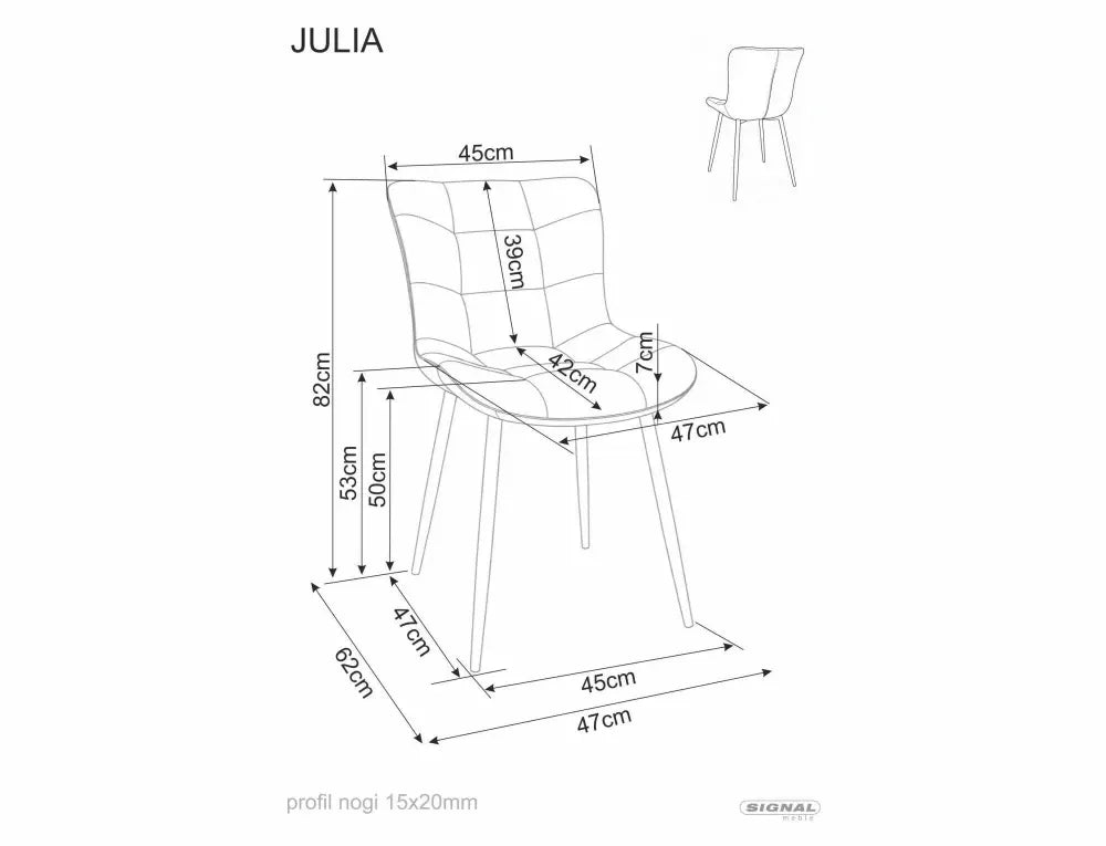 Set 2 Scaune din Stofa Bej si Metal Negru H82xL47xA62cm Julia