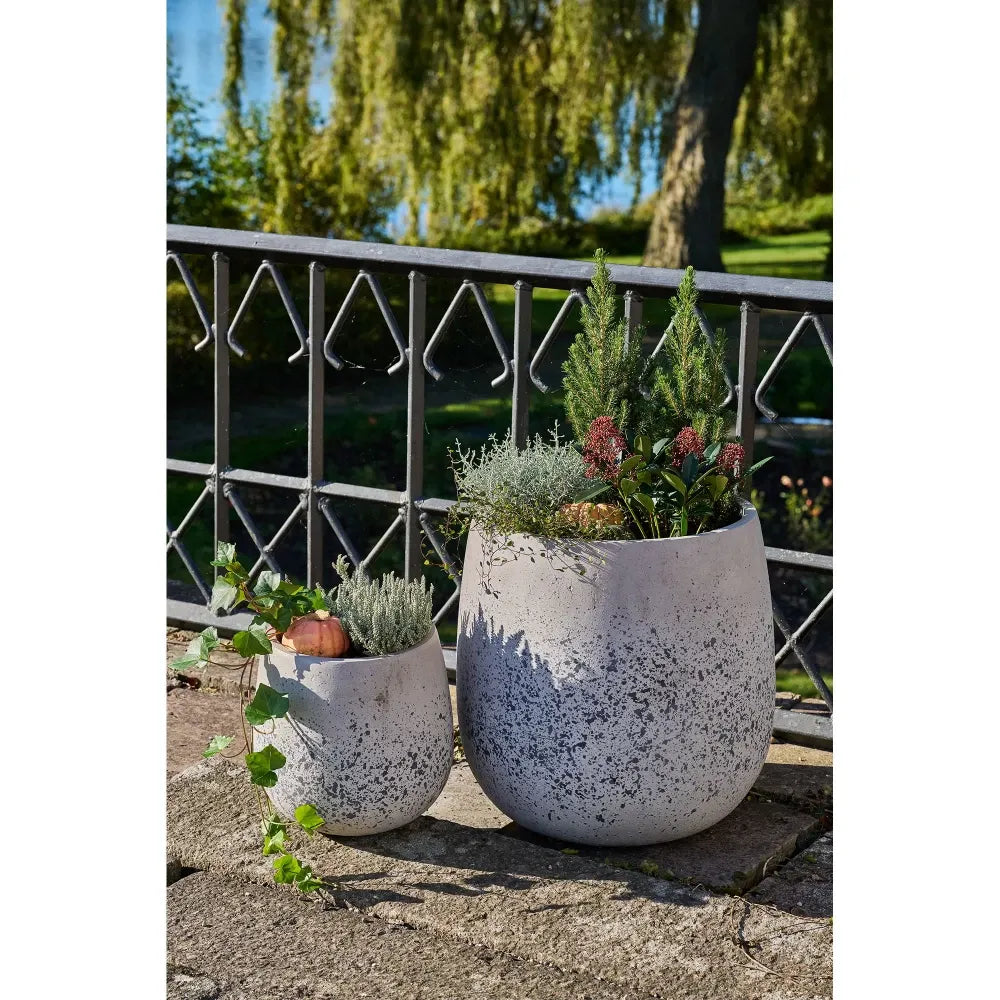 Set 2 ghivece din Ceramica Gri H30/50xD30/50cm Sutton