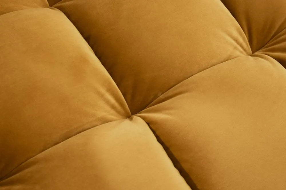 Coltar cu orientare reversibila tapitat cu Catifea Galben L260cm Cozy