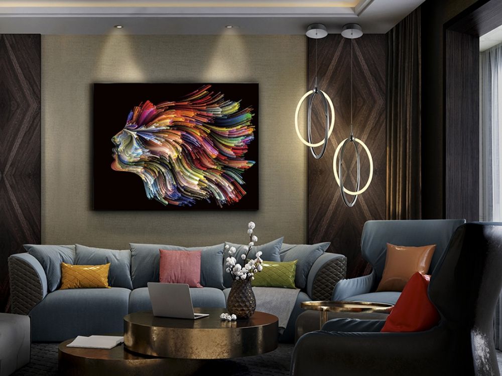 Tablou Dreptunghiular pe Sticla Multicolor Polycromy H100xL130cm