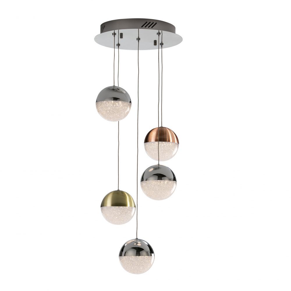 Lustra rotunda cu inaltime reglabila din Policarbonat Alb cu LED  D33xH120cm Sphere
