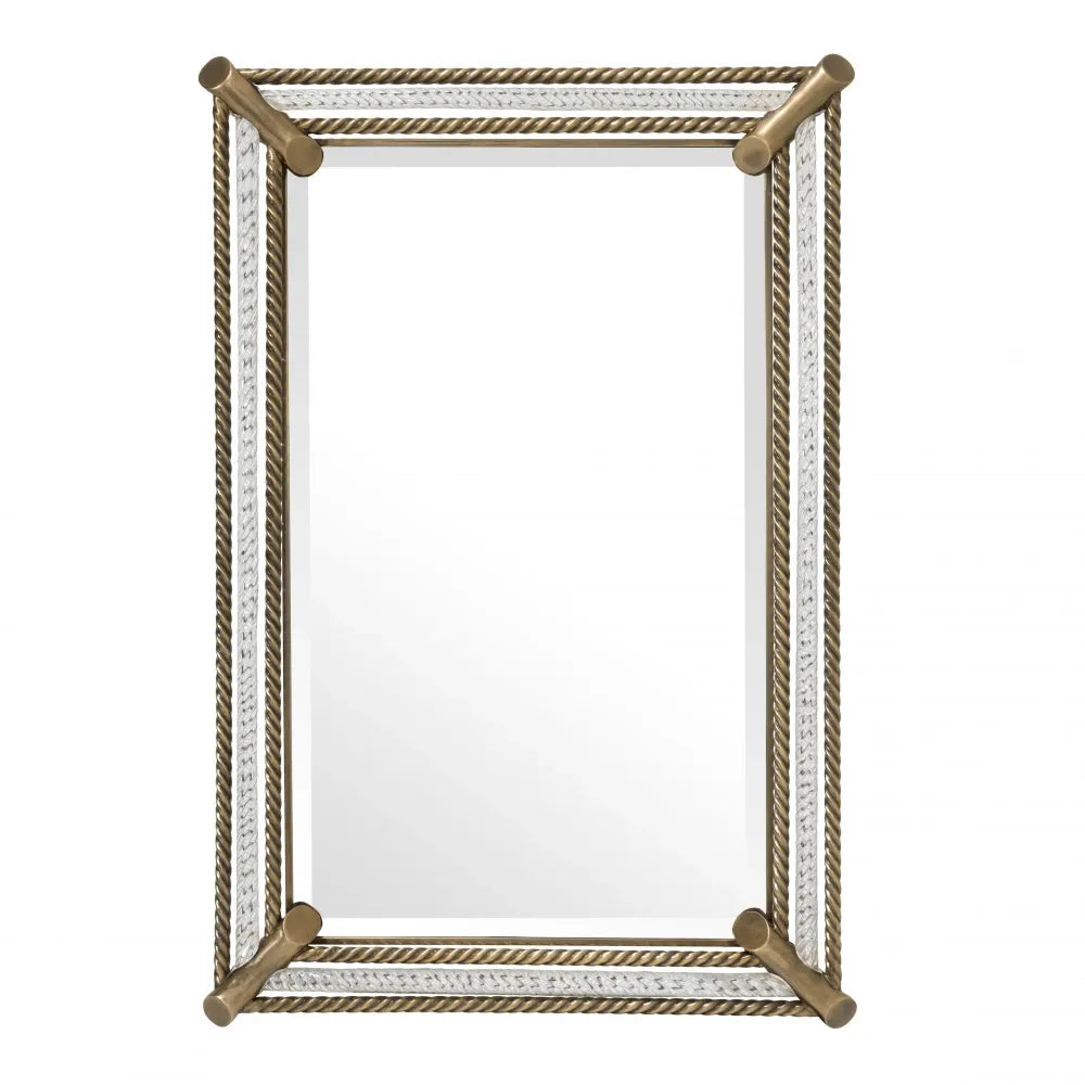 Oglinda cu rama din Metal/Sticla Alama/Transparent L79xH116cm Civita Eichholtz