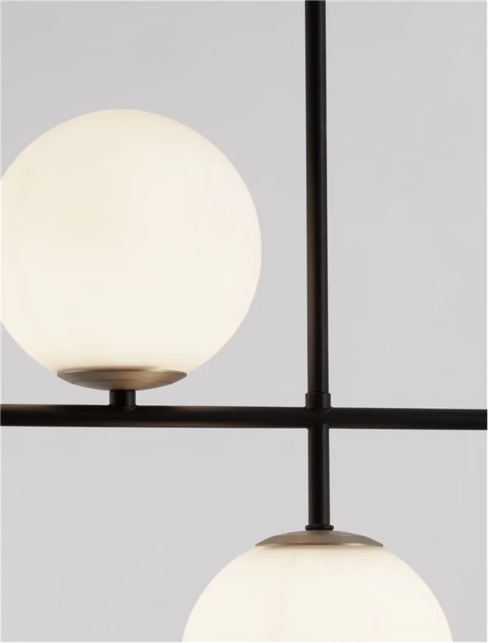 Lustra structura din Metal Negru/Auriu si abajur din Sticla Alb H120xL95cm IP20 GIT