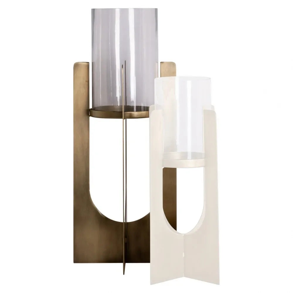 Suport lumanare din Metal/Sticla Auriu D19.5xH48cm Dalou L Richmond Interiors