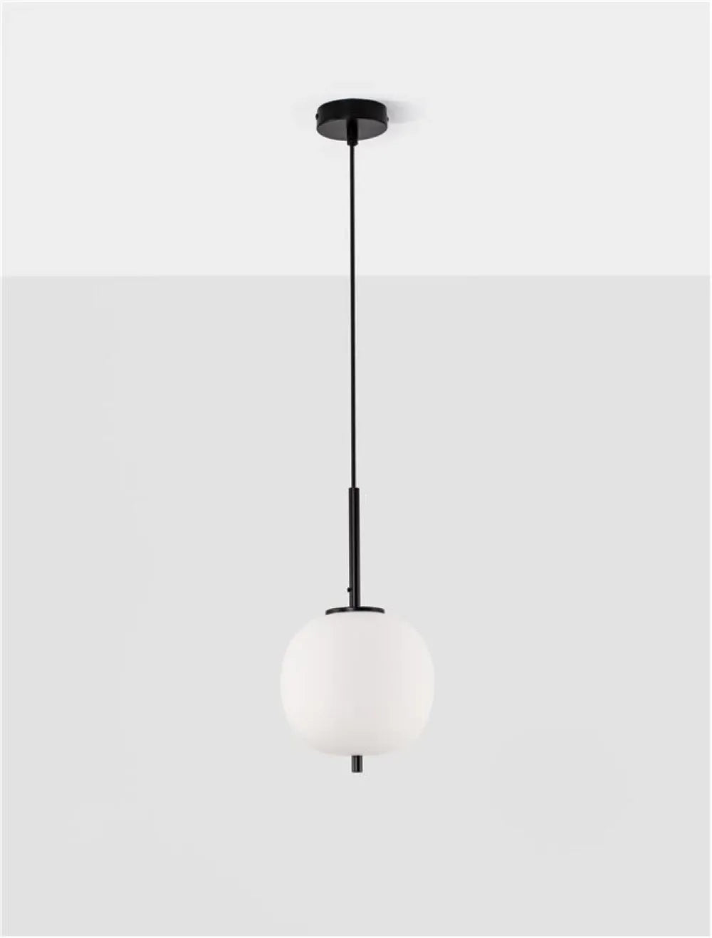 Pendul structura din Metal Negru si abajur din Sticla Alb H120xL18.5cm IP20 LATO
