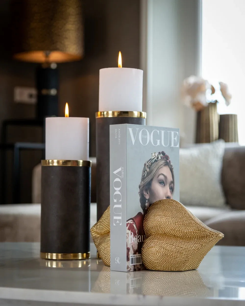 Set stand pentru carti din Polirasina Auriu L13xH13.5cm Kiss
