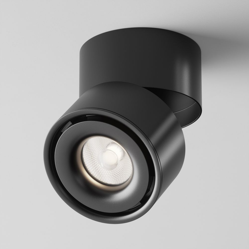 Spot aplicabil din Aluminiu Negru 15W 780lm 4000k D10xH11cm Yin