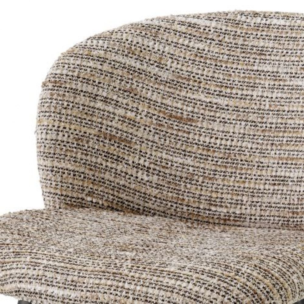 Scaun de insula tapitat cu Material Textil Bej cu picioare din Metal Negru/Auriu H93xL51xA54cm Volante