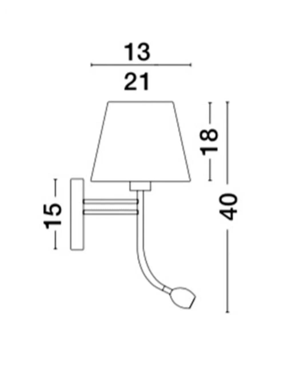 Aplica de perete structura din Aluminiu Alb si abajur din Textil Alb H40xL21cm IP20 3W 190lm 3000k VALENCIA