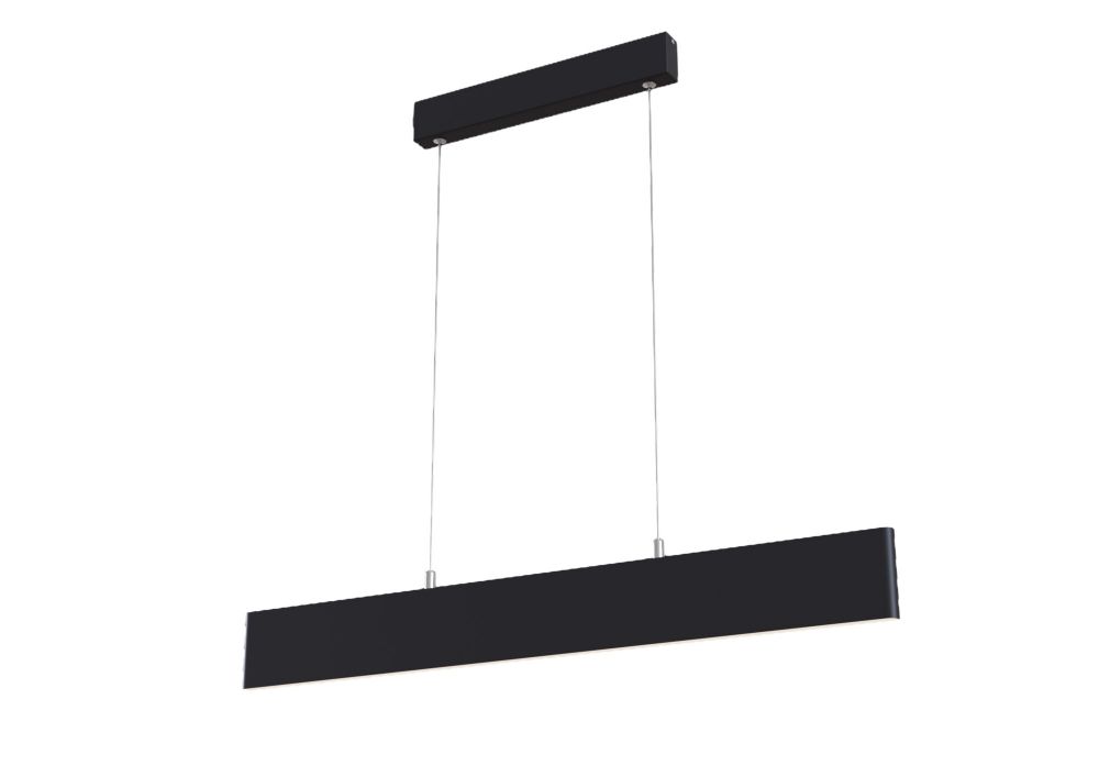 Lustra dreptunghiulara cu inaltime reglabila din Metal Negru cu LED L91x4xH130cm Step