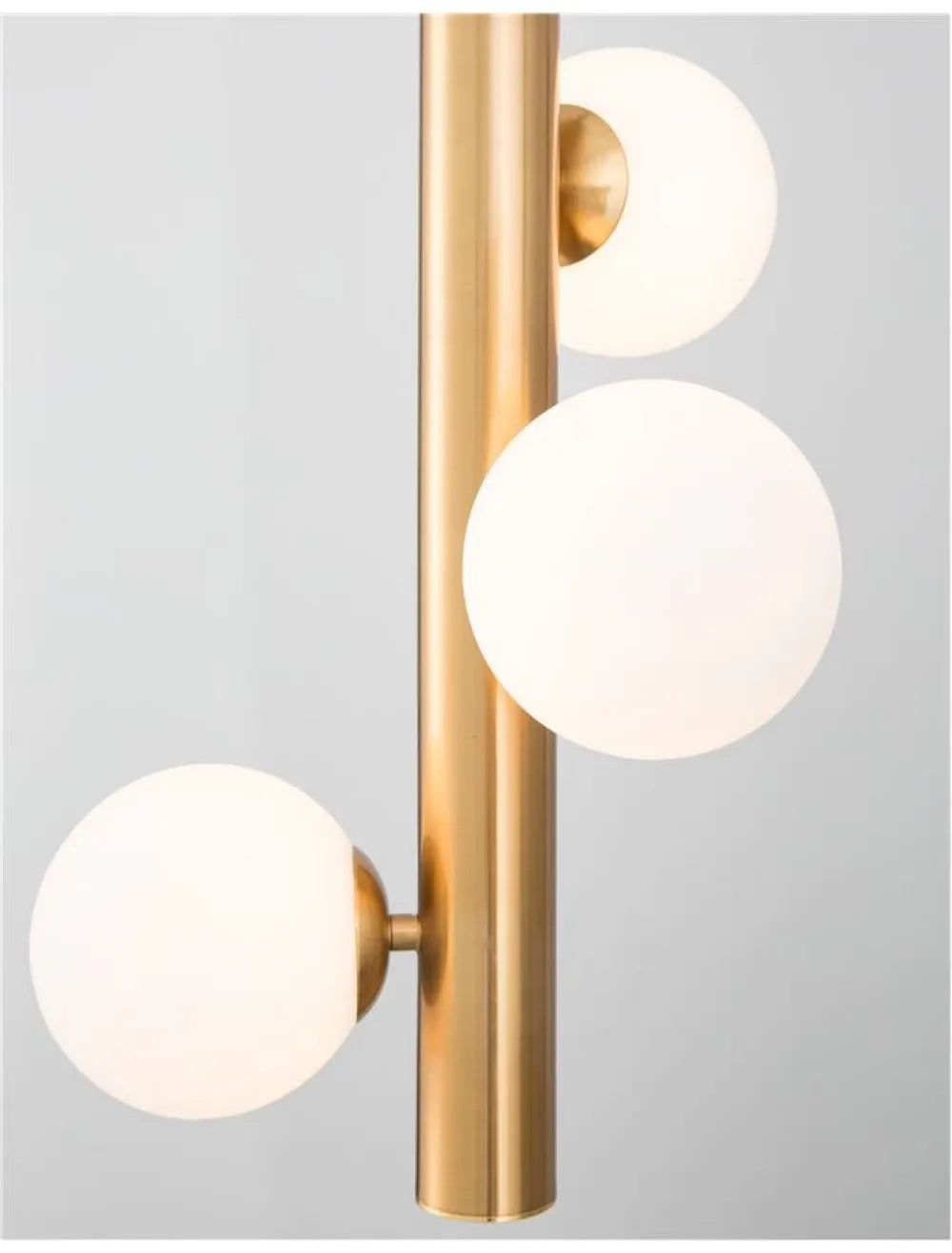 Pendul structura din Metal Alama antichizata si abajur din Sticla Alb H150xL31.5cm IP20 JAKLIN