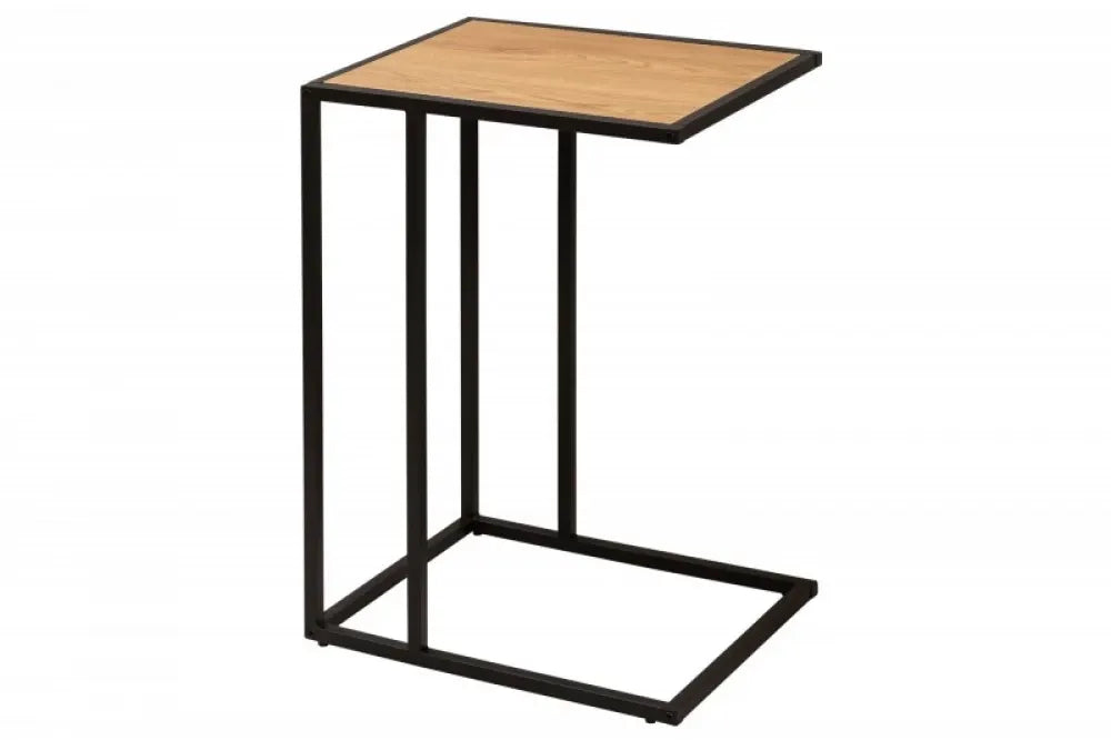 Masuta laterala Dreptunghiulara din Lemn stratificat Maro si Metal Negru L43xH63cm Slim