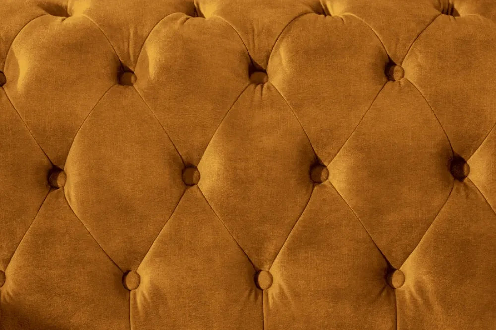 Canapea tapitata cu Catifea Galben mustar L205cm CHESTERFIELD