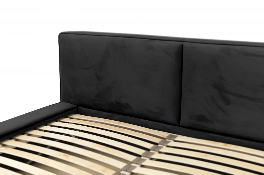 Pat 160x200cm tapitat cu Catifea Negru Naomi