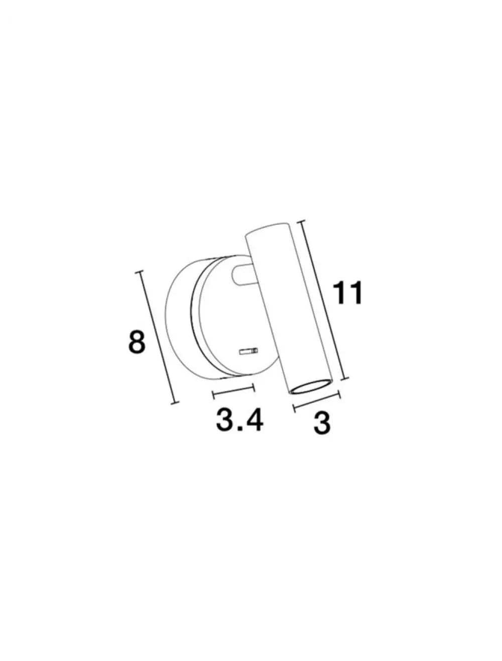 Aplica de perete din Aluminiu Negru H11xL8cm IP20 3W 190lm 3000k CLIP