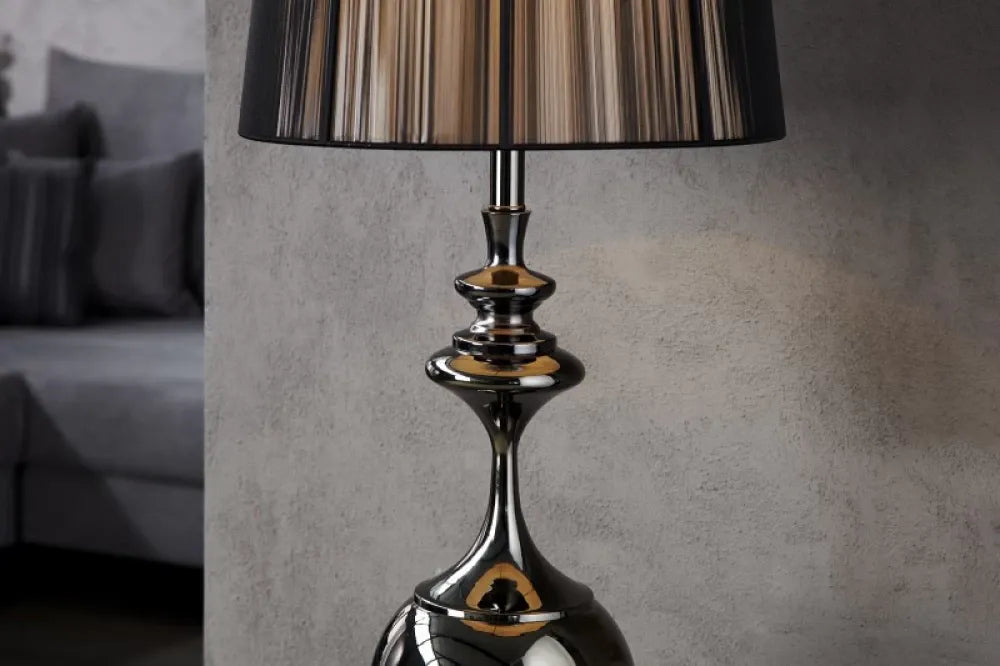 Lampa de podea din Metal Negru si Textil Negru H160xD40cm Lucie