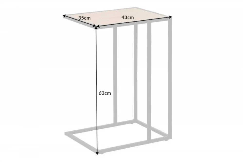 Masuta laterala Dreptunghiulara din Lemn stratificat Maro si Metal Negru L43xH63cm Slim