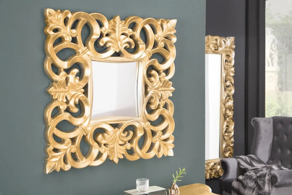Oglinda cu rama din Polirasina Auriu H75xL75cm Venice Barock
