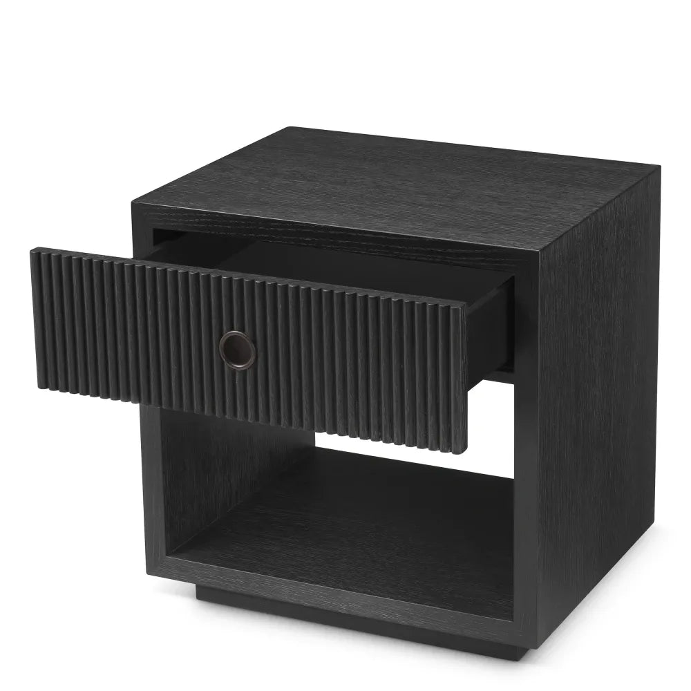 Noptiera din Furnir de stejar Gri carbune L60xH61cm Dimitrios Eichholtz