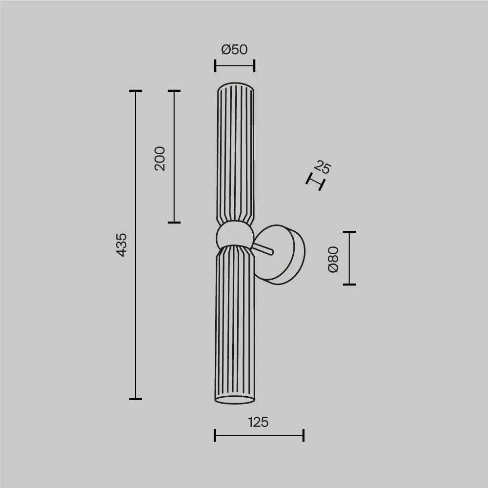 Aplica de perete din Metal Auriu si Sticla Gri H43.5xL12.5cm Antic
