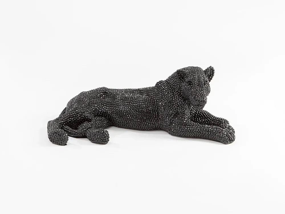 Figurina decorativa din Polirasina Negru L64xH22cm Leona