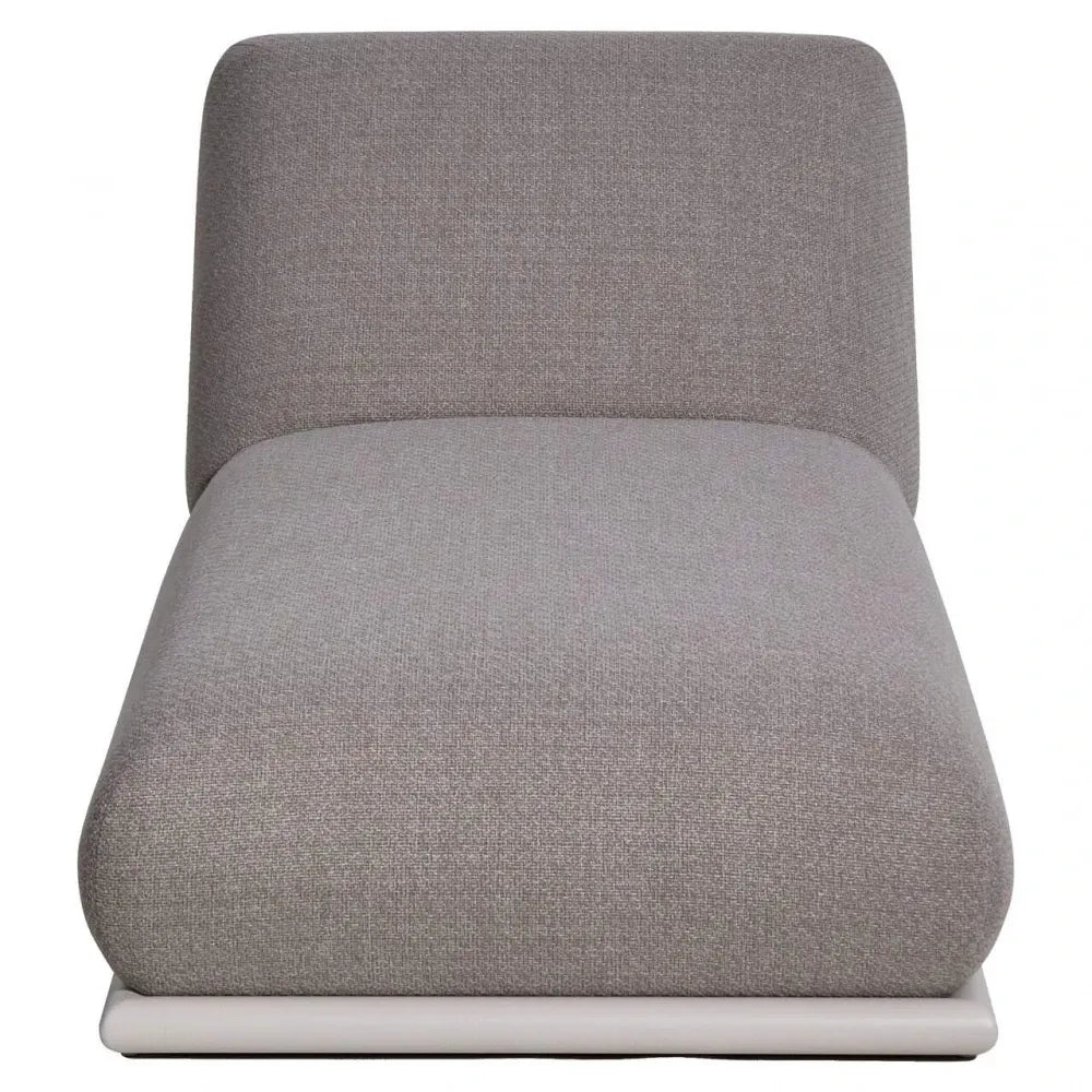 Sezlong de exterior din Stofa Grej si Metal Alb L196xH36cm Sullivan Richmond interiors