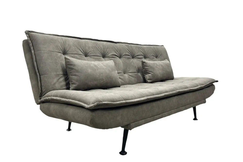 Canapea cu functie pat tapitata cu Microfibra Gri taupe L195cm Jazz