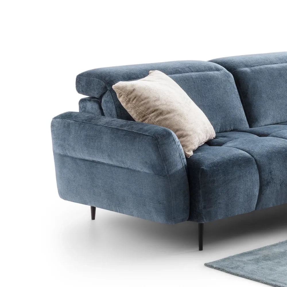 Coltar fix in forma de L modular cu tetiera reglabila L282cm Gillan